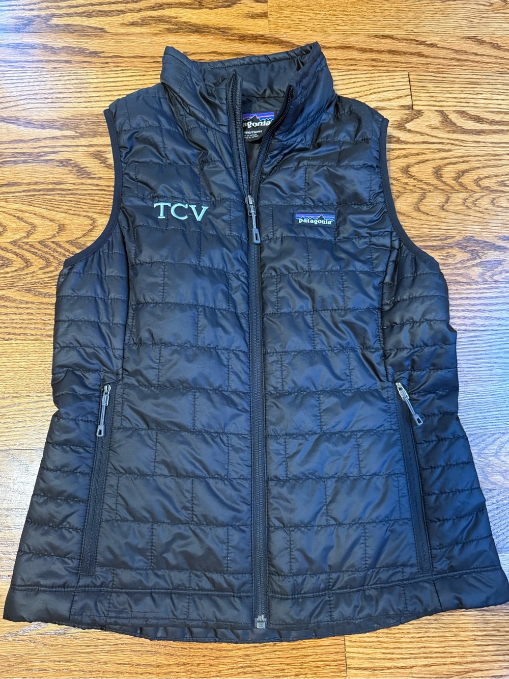 Patagonia Black Nano Puff Vest Womens Small Corporate Logo Lightweight Quilted